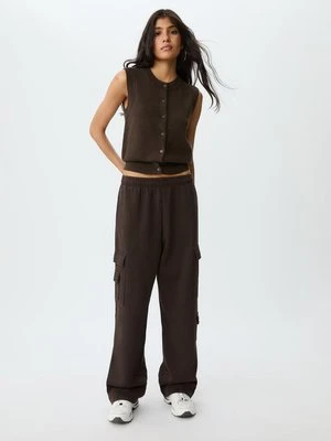 Stradivarius Dzianinowa kamizelka na guziki  Brązowy