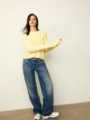 Stradivarius Kardigan oversize z dzianiny  Złoty