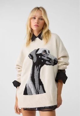 Stradivarius Dzianinowy sweter oversize ze wzorem  Kamień