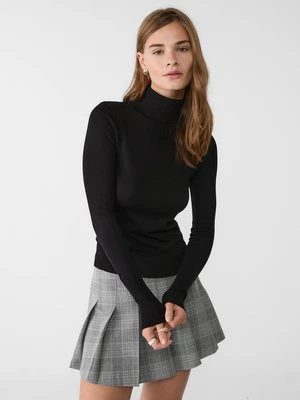 Stradivarius Dzianinowy sweter z golfem  Czarny