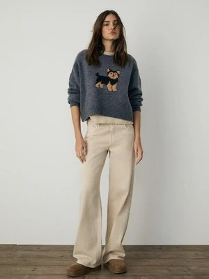 Stradivarius Sweter dzianinowy intarsja  Ciemnoszary