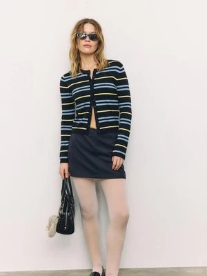 Stradivarius Dzianinowy żakiet  Morski