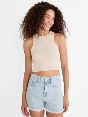 Zdjęcie produktu Stradivarius Dżinsowe szorty z połyskiem  JASNONIEBIESKI DENIM