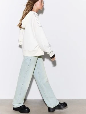 Stradivarius Dżinsy low wide leg  JASNONIEBIESKI DENIM