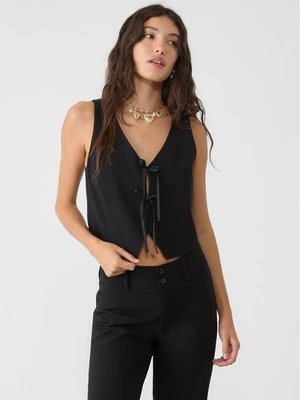 Zdjęcie produktu Stradivarius Elegancka krótka kamizelka z kokardkami  Czarny