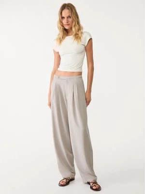 Stradivarius Eleganckie spodnie balloon fit  Szary