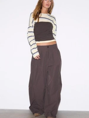 Stradivarius Eleganckie spodnie barrel  Brązowy