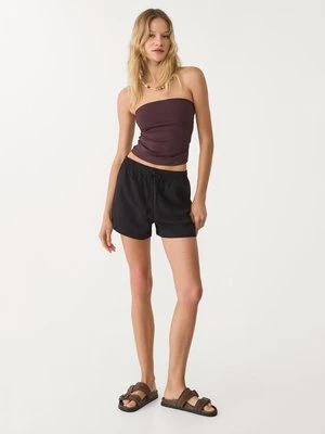 Stradivarius Eleganckie szorty z elastyczną talią  Czarny