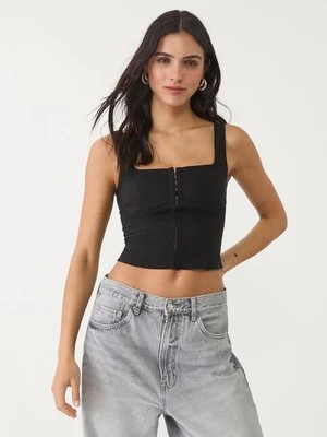 Stradivarius Gorsetowy top na ramiączkach  Czarny