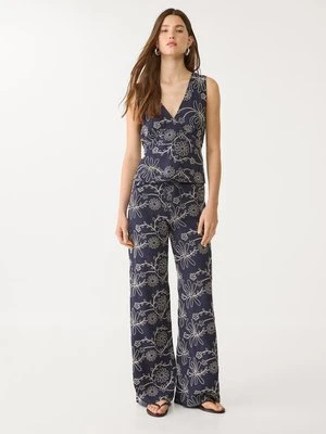 Stradivarius Haftowany top z lnem  Morski