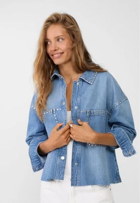 Stradivarius Jeansowa koszula wierzchnia oversize z ćwiekami  Niebieski denim