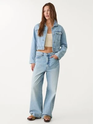 Stradivarius Jeansowa kurtka boxy fit  Jasnoniebieski