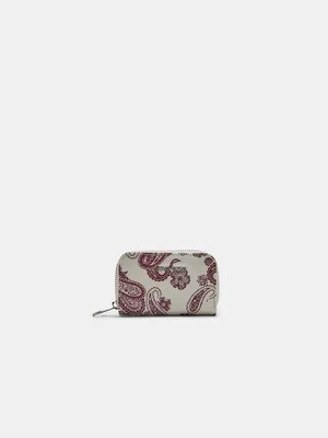 Stradivarius Jeansowy portfel z suwakiem  Pastelowy róż