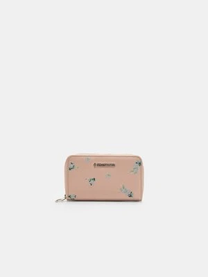 Stradivarius Jeansowy portfel z suwakiem  Pastelowy róż