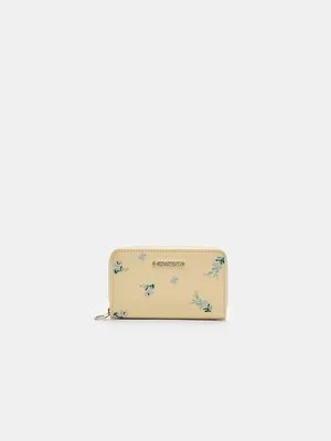 Stradivarius Jeansowy portfel z suwakiem  Żółty pastelowy