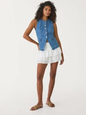 Stradivarius Jeansowy top z guzikami  ŚREDNIOJASNY NIEBIESKI DENIM