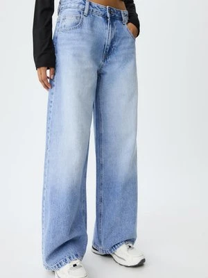 Stradivarius Jeansy baggy  ŚREDNIOJASNY NIEBIESKI DENIM