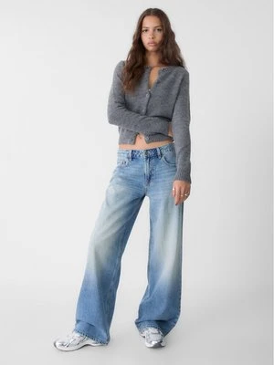 Stradivarius Jeansy baggy z niskim stanem  Ciemny czarny