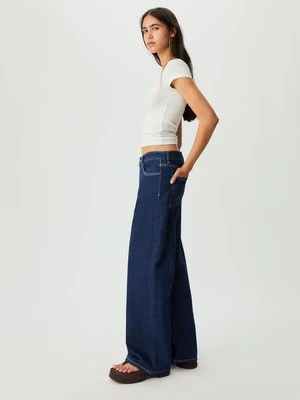 Stradivarius Jeansy baggy z niskim stanem  WYBLAKŁY DENIM