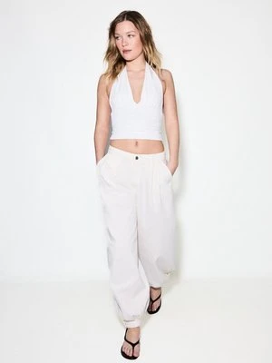 Stradivarius Jeansy balloon  Waniliowy