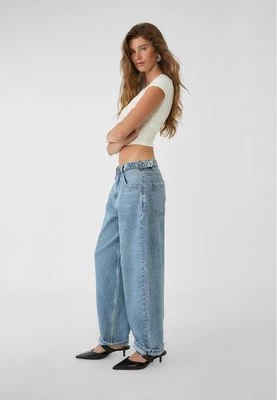 Stradivarius Jeansy balloon z regulowaną talią  Denim