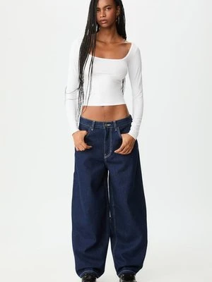 Stradivarius Jeansy barrel fit z regulacją  WYBLAKŁY DENIM