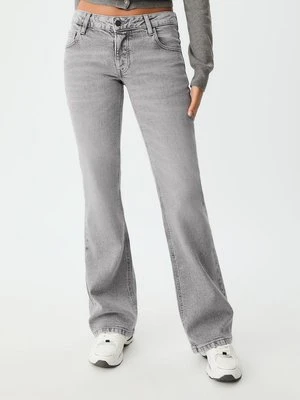 Stradivarius Jeansy bootcut z niskim stanem  CZARNY DENIM