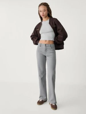 Stradivarius Jeansy dzwony do kostki  CZARNY DENIM