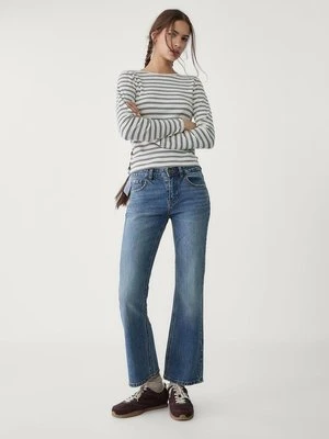 Stradivarius Jeansy dzwony do kostki  ŚREDNIOJASNY NIEBIESKI DENIM