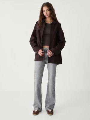 Stradivarius Jeansy dzwony z kieszeniami  CZARNY DENIM