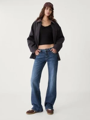 Stradivarius Jeansy low waist flare  ŚREDNIOJASNY NIEBIESKI DENIM