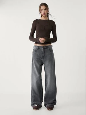 Stradivarius Jeansy o kroju baggy  Ciemnoszary