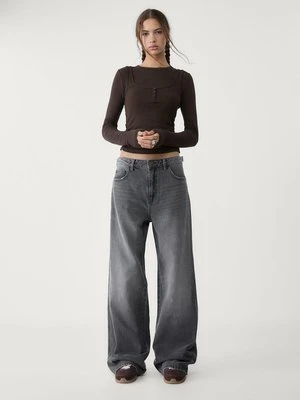 Stradivarius Jeansy o kroju baggy  Ciemnoszary