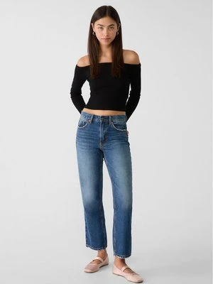 Stradivarius Jeansy przed kostkę o prostym kroju D96  Denim