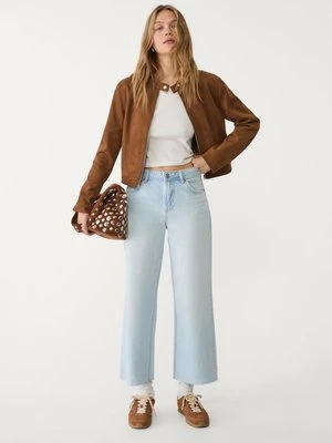 Stradivarius Jeansy przed kostkę o prostym kroju D96  ŚREDNIOJASNY NIEBIESKI DENIM
