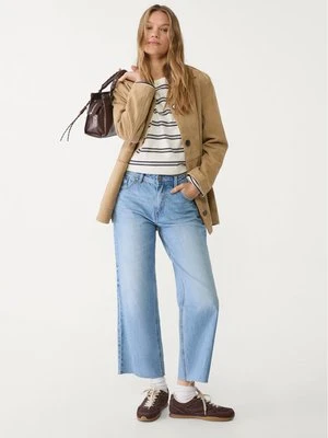 Stradivarius Jeansy przed kostkę o prostym kroju D96  Średni niebieski