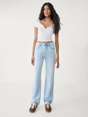 Stradivarius Jeansy straight fit  ŚREDNIOJASNY NIEBIESKI DENIM