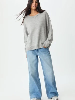 Stradivarius Jersey punto cuello redondo  Popielaty
