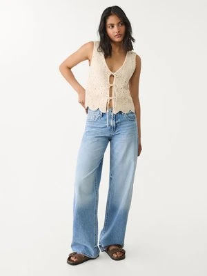 Stradivarius Kamizelka łączona szydełkowa  Szary