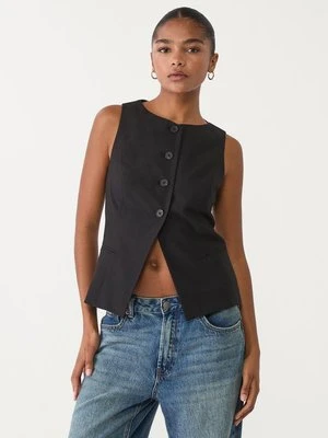 Stradivarius Kamizelka regular z guzikami  Czarny