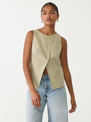 Stradivarius Kamizelka regular z guzikami  Khaki