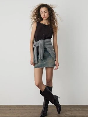 Stradivarius Kamizelka regularna w paski zapinana na guziki  Fioletowy