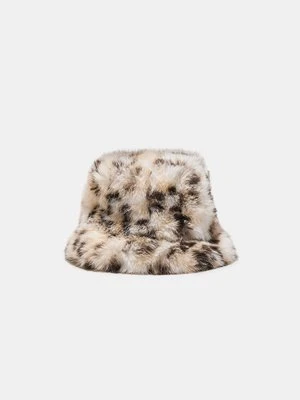 Stradivarius Kapelusz bucket ze sztucznego futra  Czarny