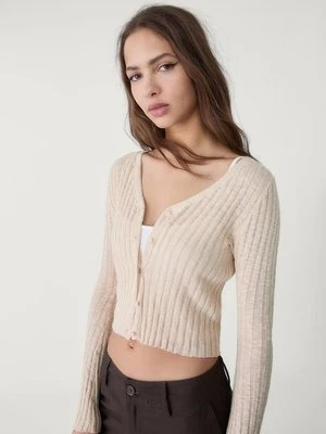 Stradivarius Kardigan z dzianiny z guzikami  Kamień