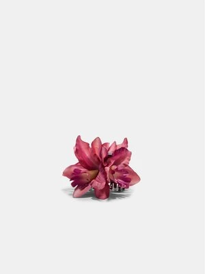 Stradivarius Klamra do włosów z kwiatem orchidei  Różowy