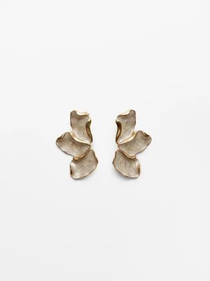 Stradivarius Kolczyk wachlarz emaliowany  Złoty