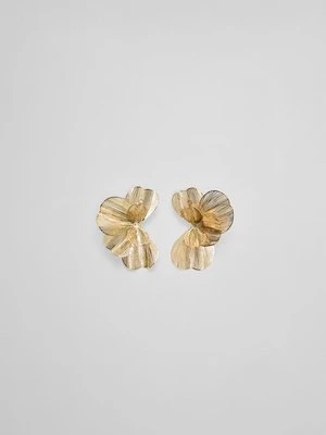 Stradivarius Kolczyk wachlarz maxi kwiat  Złoty