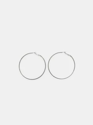 Stradivarius Kolczyki koła duże  Szary