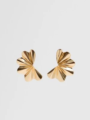 Stradivarius Kolczyki maxi z teksturą  Złoty