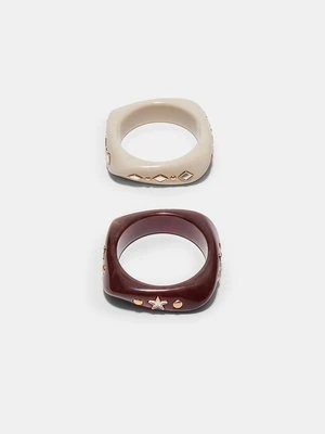 Stradivarius Komplet 2 bransoletek z gwiazdką i cyrkoniami  Brązowy